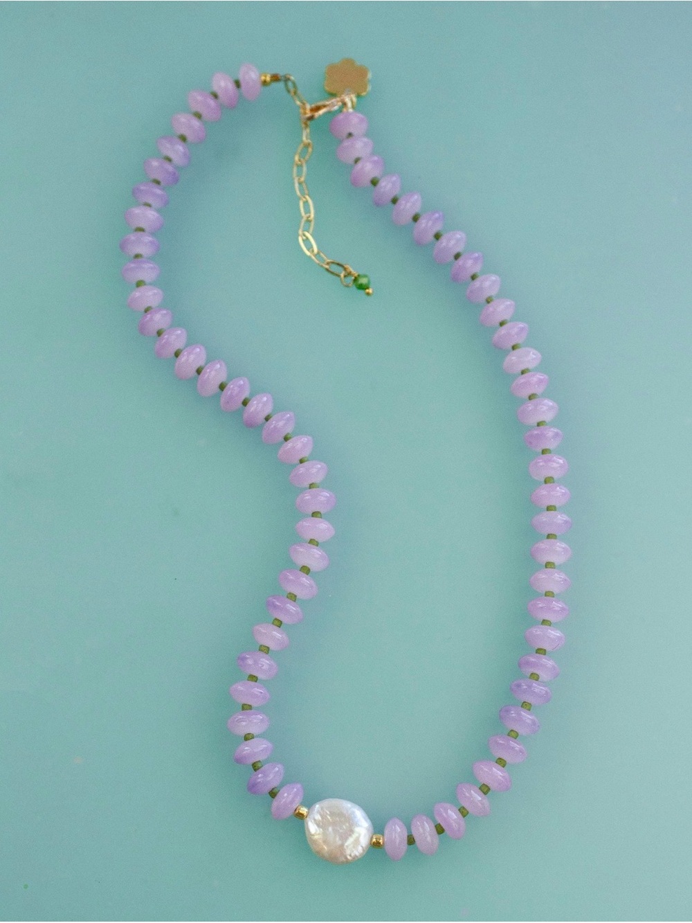 Gemstone Beaded Necklace with Freshwater Pearl